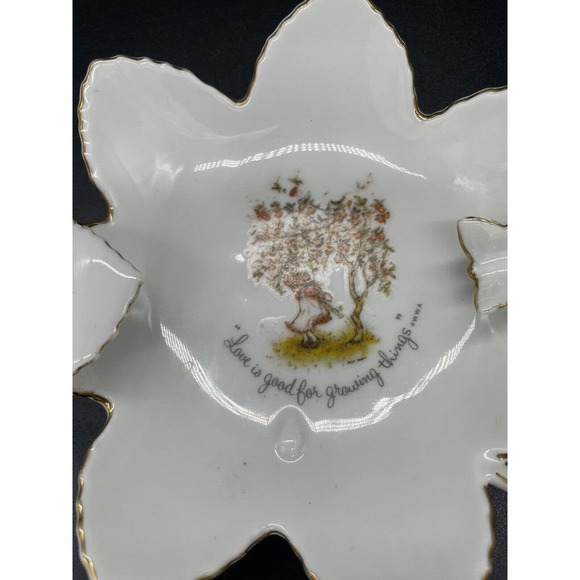 Vintage Holly Hobbie Ring Trinket Dish Love Is Good For Growing Things Butterfly - Picture 6 of 7